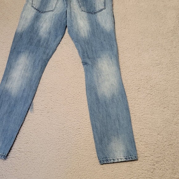 Womens Refuge Blue Pants Rose Embroidered Straight Leg Size 0 Measures 23x28 - Picture 14 of 16